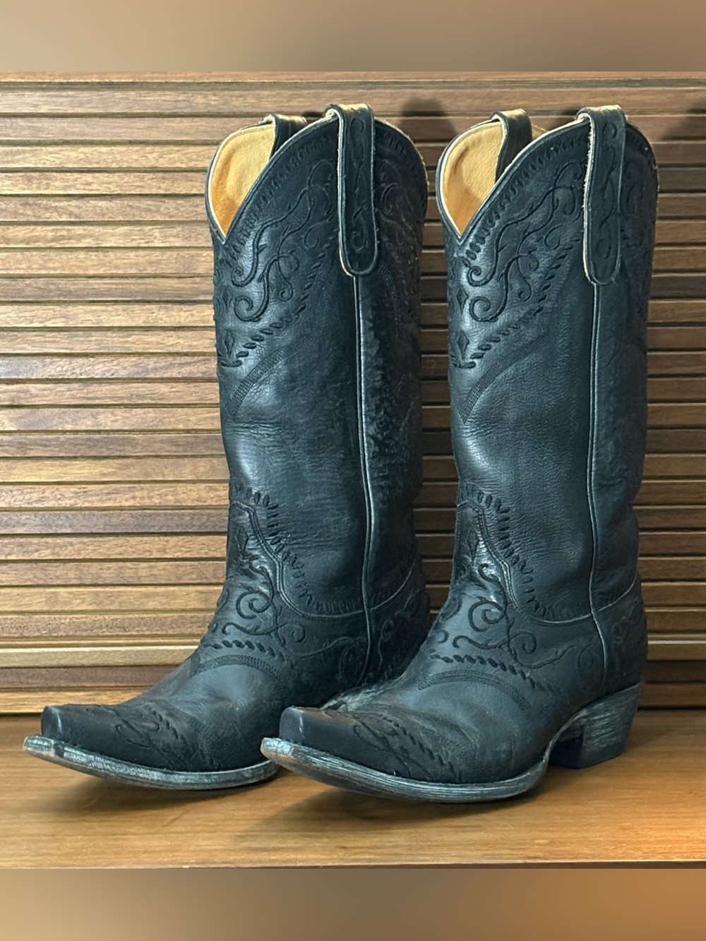 Old Gringo Black Cowboy Boots Sinatra 13” Size 7.5 1.5” Heel Yippee Ki Yay